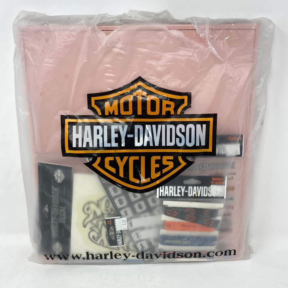 Harley Davidson 14x13 Pink Scrap Book‎ With Accessories Decals Stickers Collage